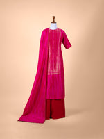 Handwoven Rani Pink Silk Suit