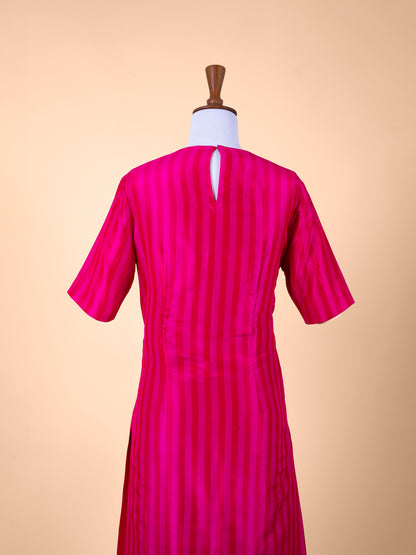 Handwoven Rani Pink Silk Suit