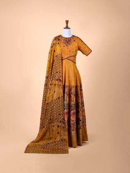 Handwoven Mustard Silk Suit