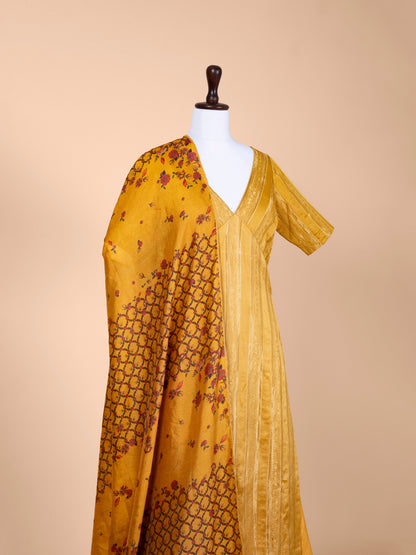 Handwoven Mustard Silk Suit