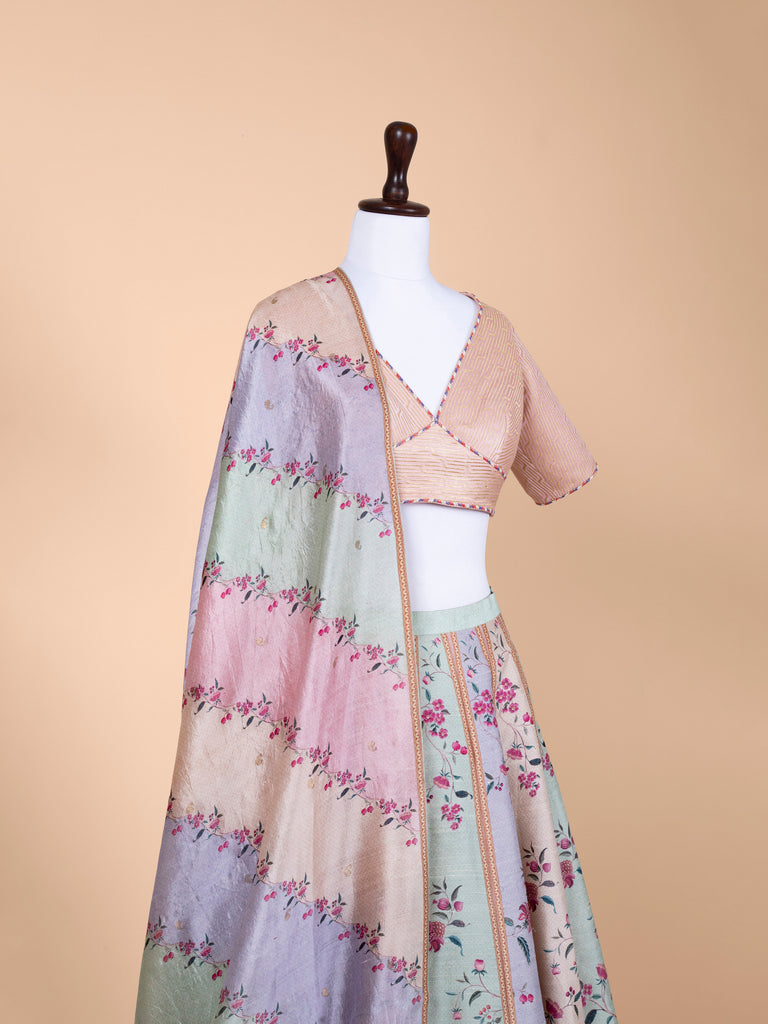 Handwoven Multicolor Silk Lehenga