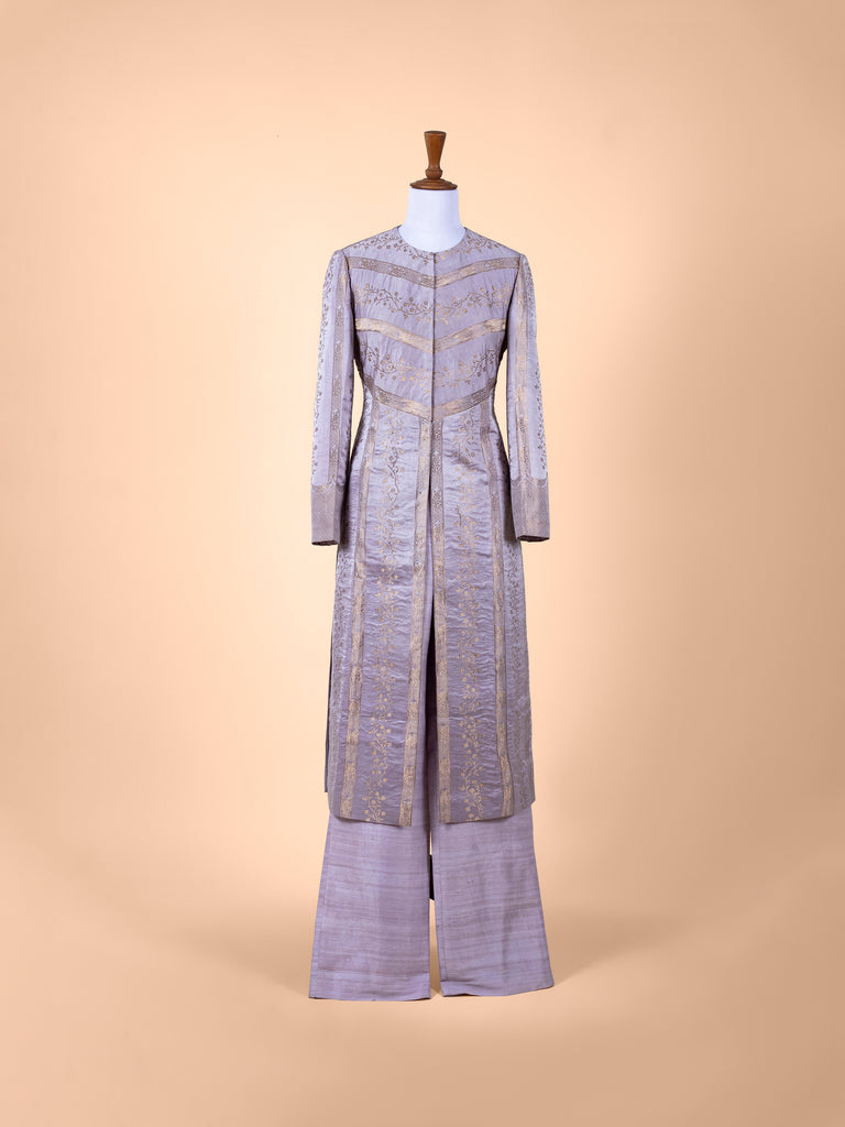 Handwoven Grey Silk Set