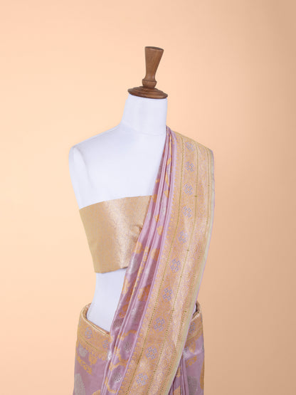 Handwoven Mauve Silk Saree