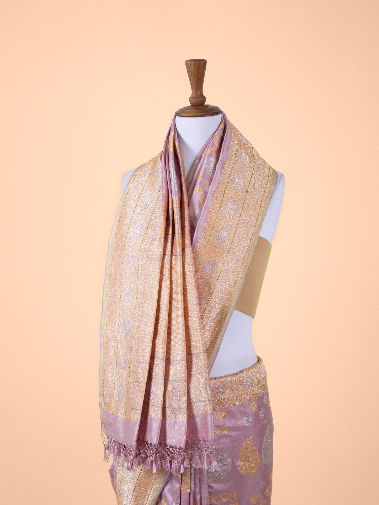 Handwoven Mauve Silk Saree