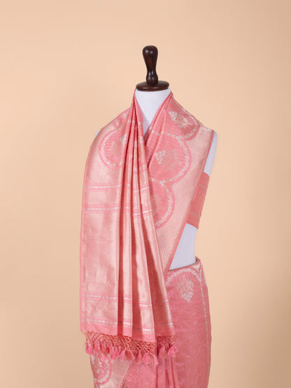 Handwoven Peach Silk Saree