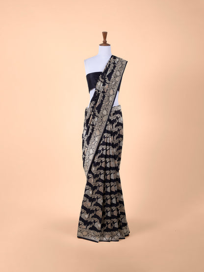 Handwoven Black Silk Saree