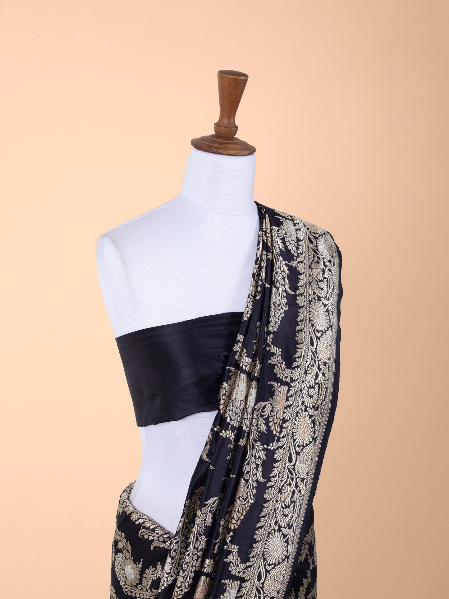 Handwoven Black Silk Saree