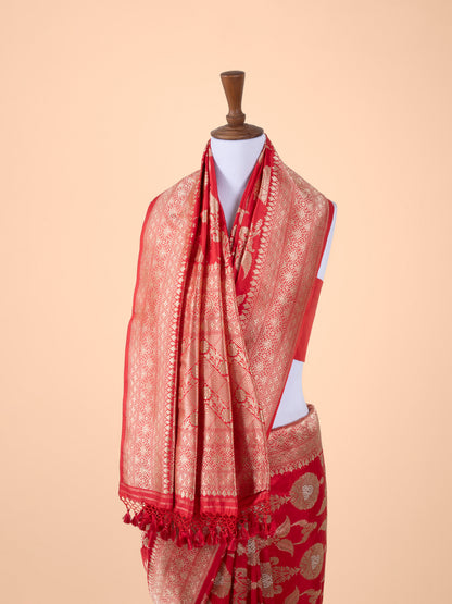 Handwoven  Red Silk Saree