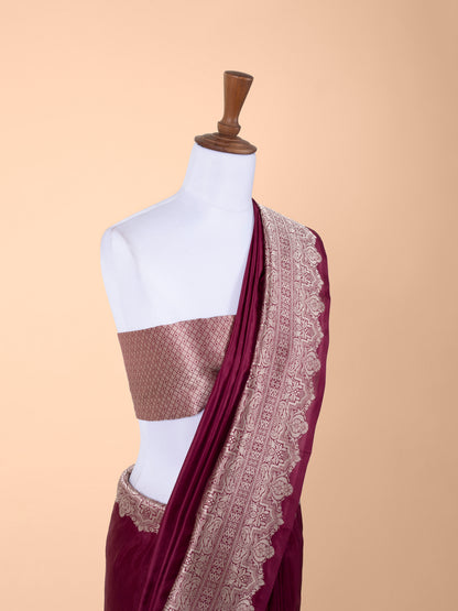 Handwoven Garnet Silk Saree