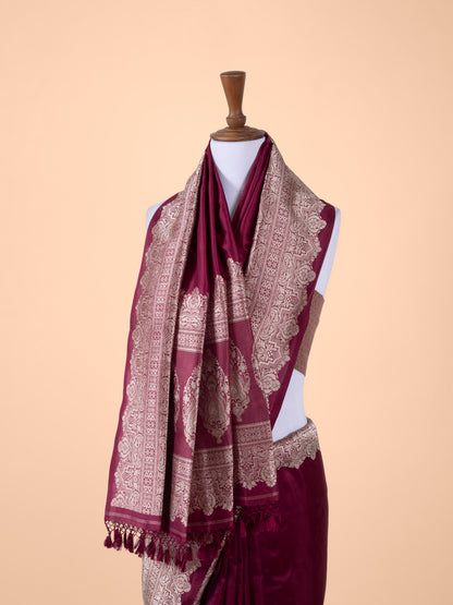 Handwoven Garnet Silk Saree