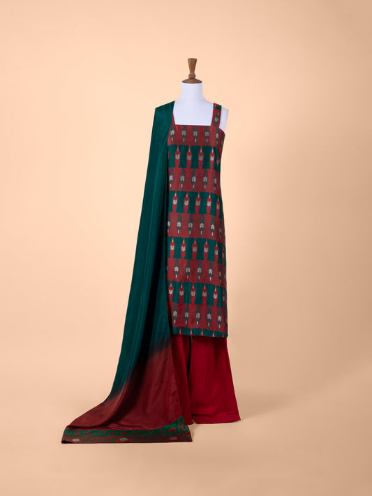 Handwoven Multicolor Silk Suit Set