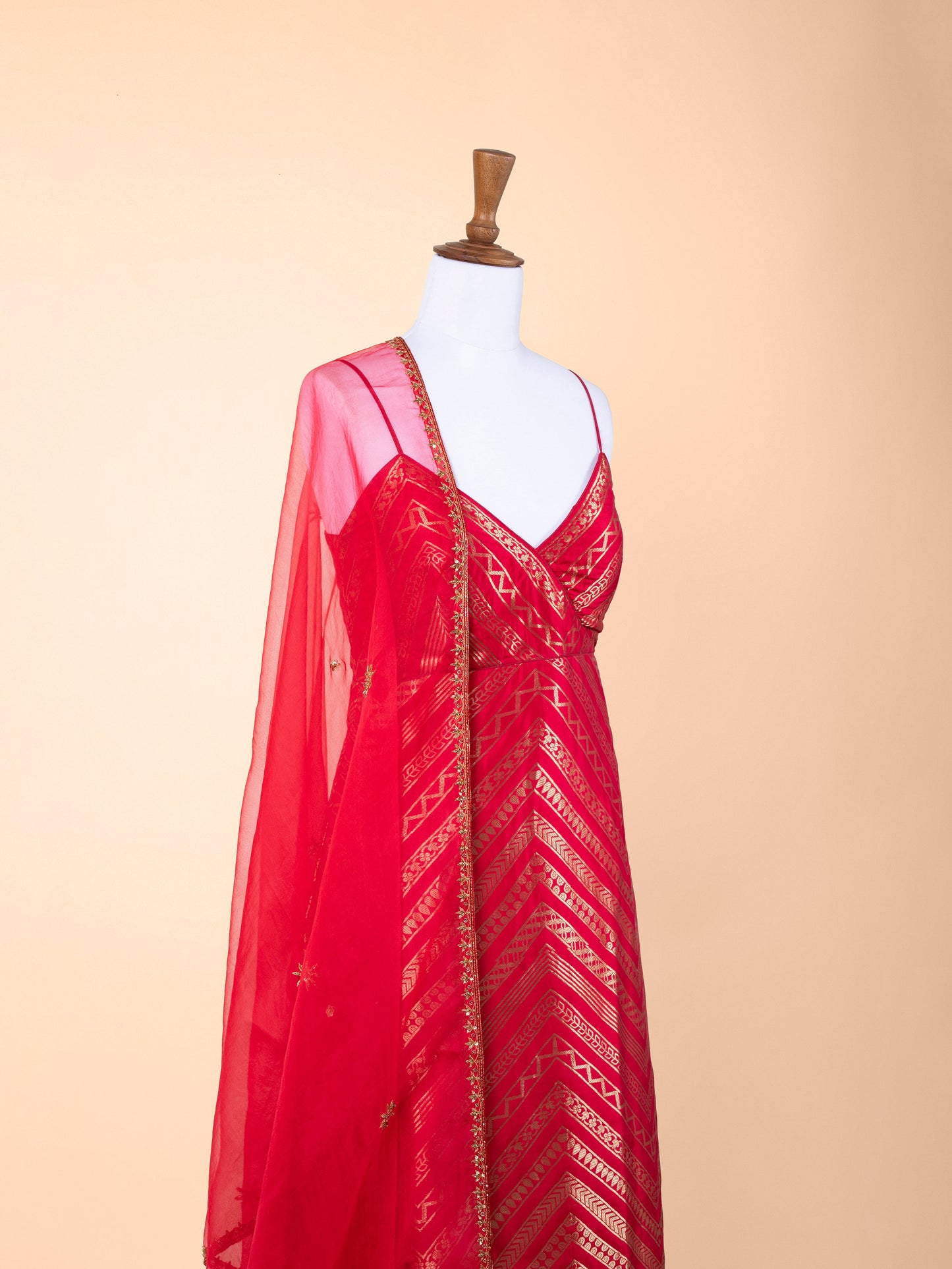 Handwoven Red Silk Suit Set