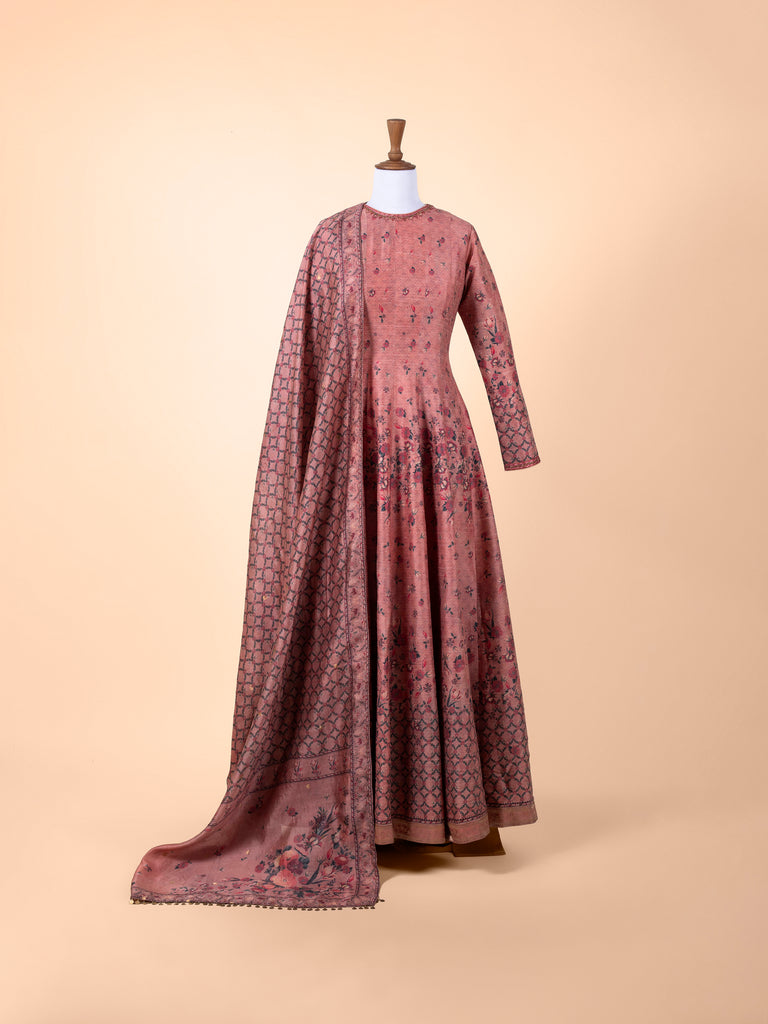 Handwoven Pink Silk  Suit Set