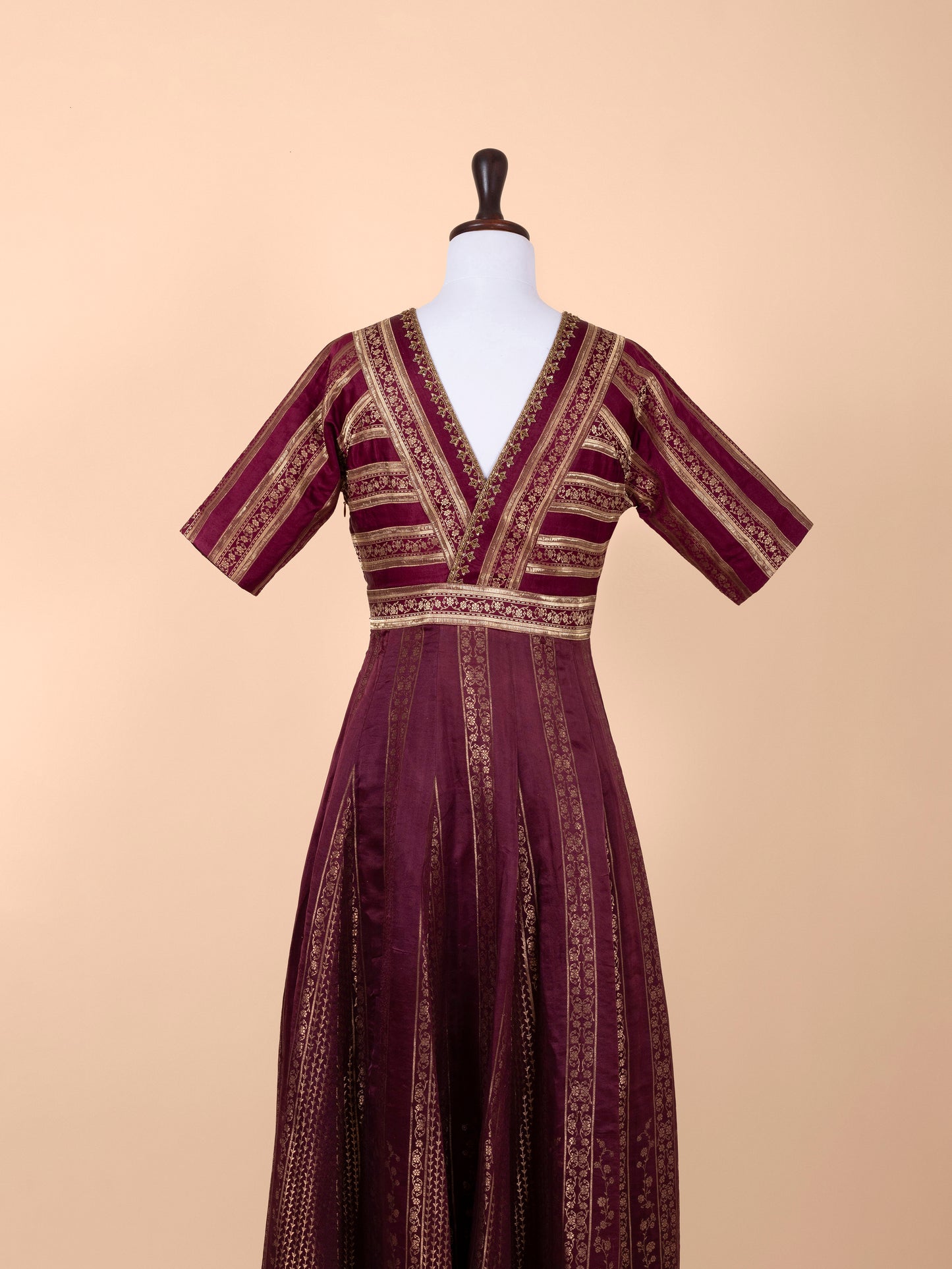 Handwoven Wine Silk Suit