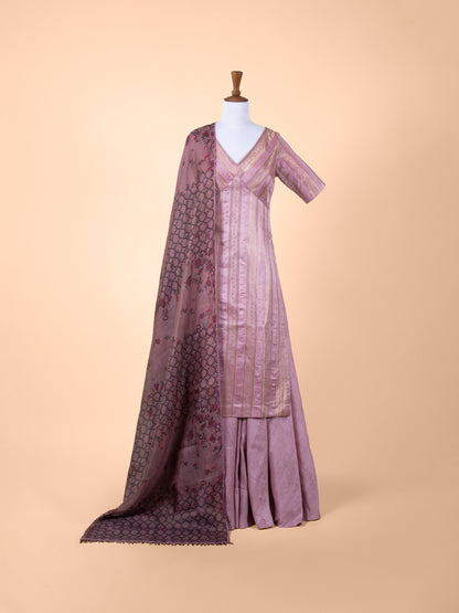 Handwoven Mauve Silk Suit