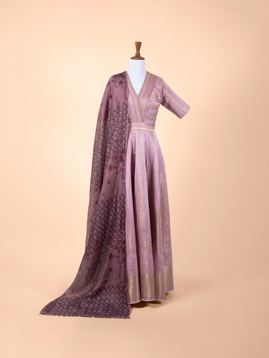 Handwoven Purple Silk Suit