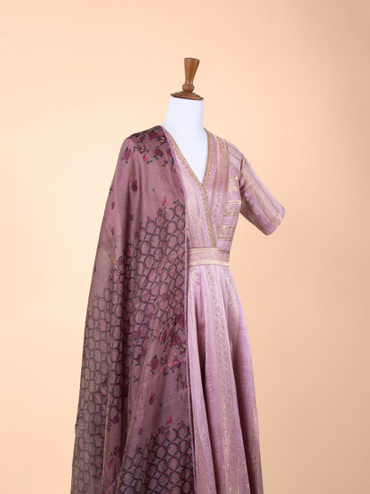 Handwoven Purple Silk Suit