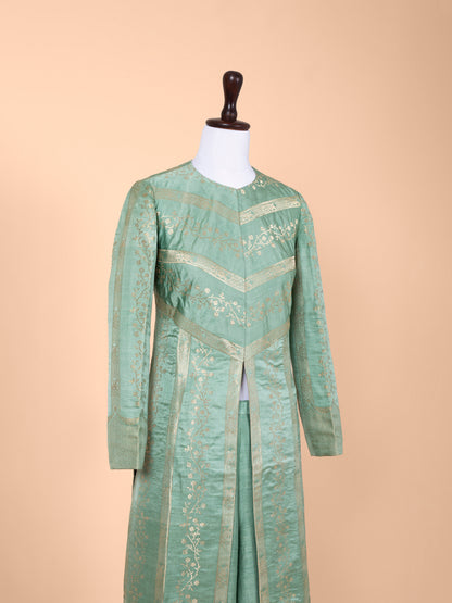 Handwoven Sea Green Silk Jacket