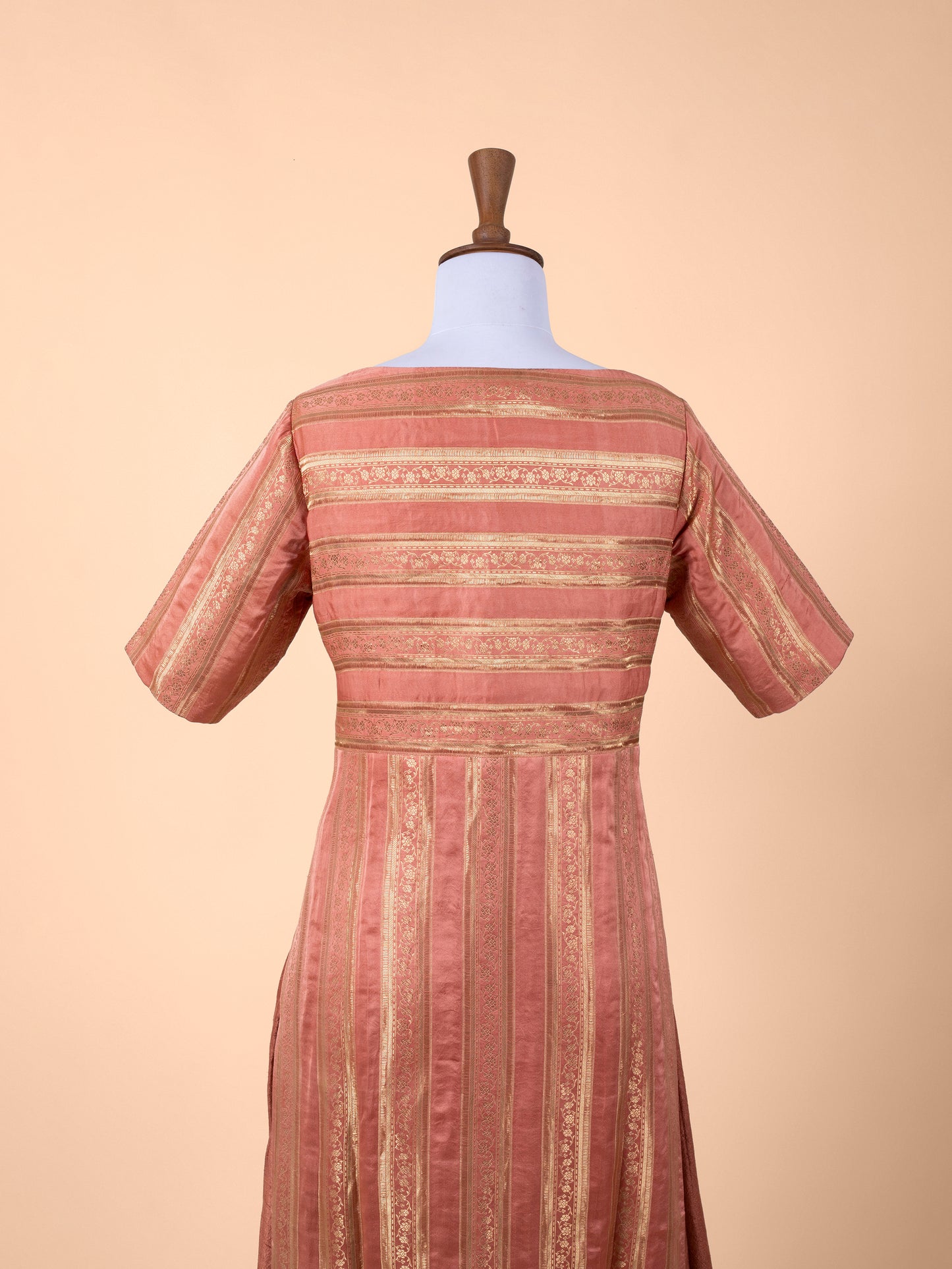 Handwoven Peach Silk Suit