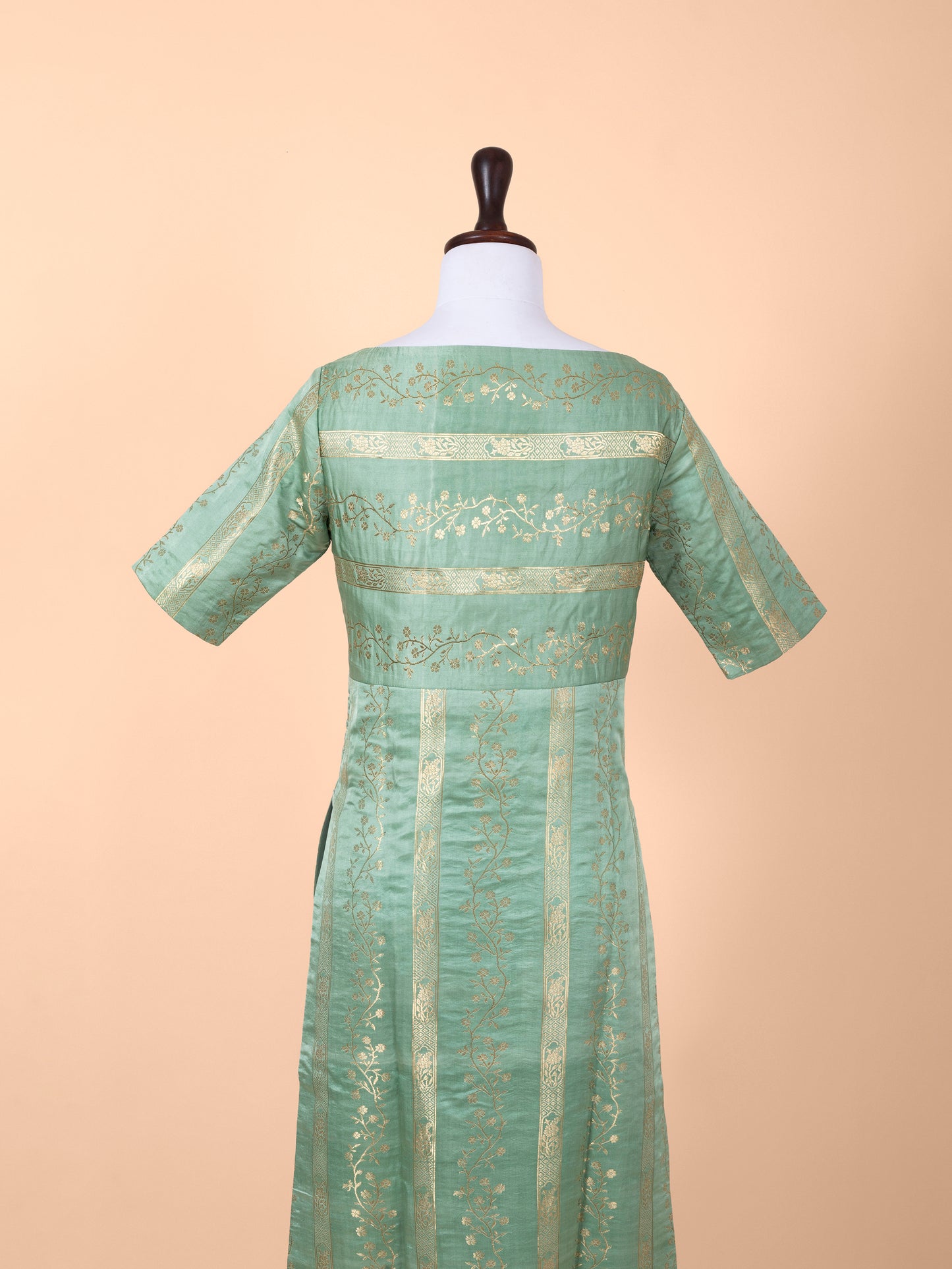 Handwoven Sea Green Silk Tunic Set