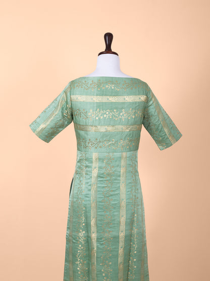 Handwoven Sea Green Silk Tunic Set