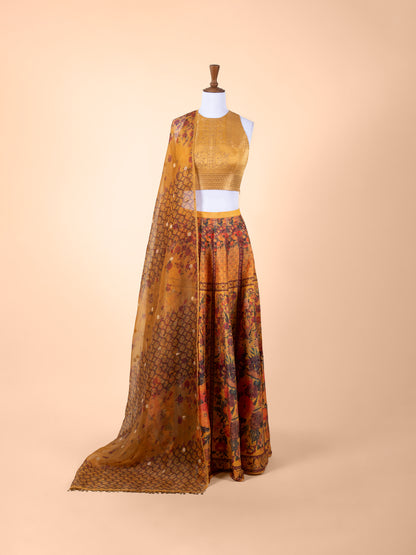 Handwoven Mustard Silk Lehenga