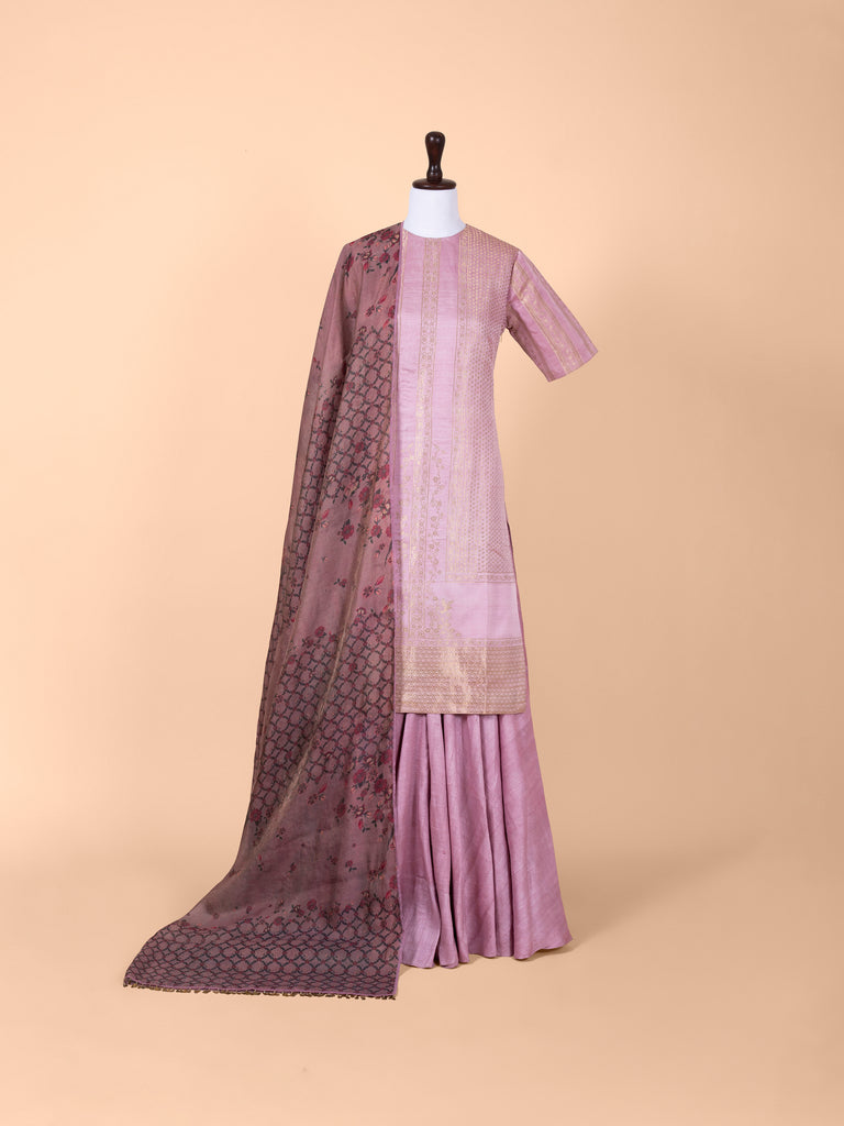 Handwoven Mauve Silk Suit