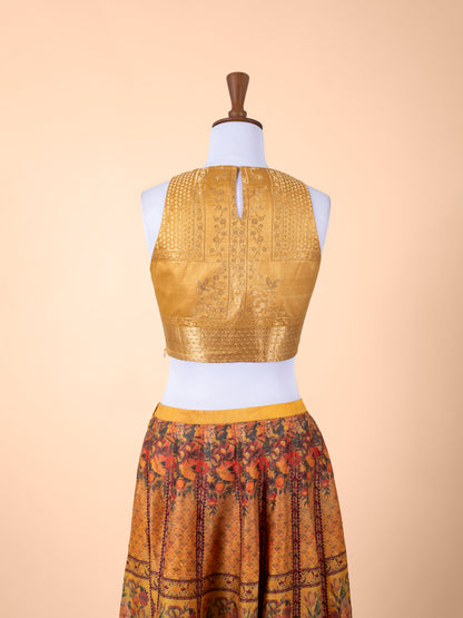 Handwoven Mustard Silk Lehenga