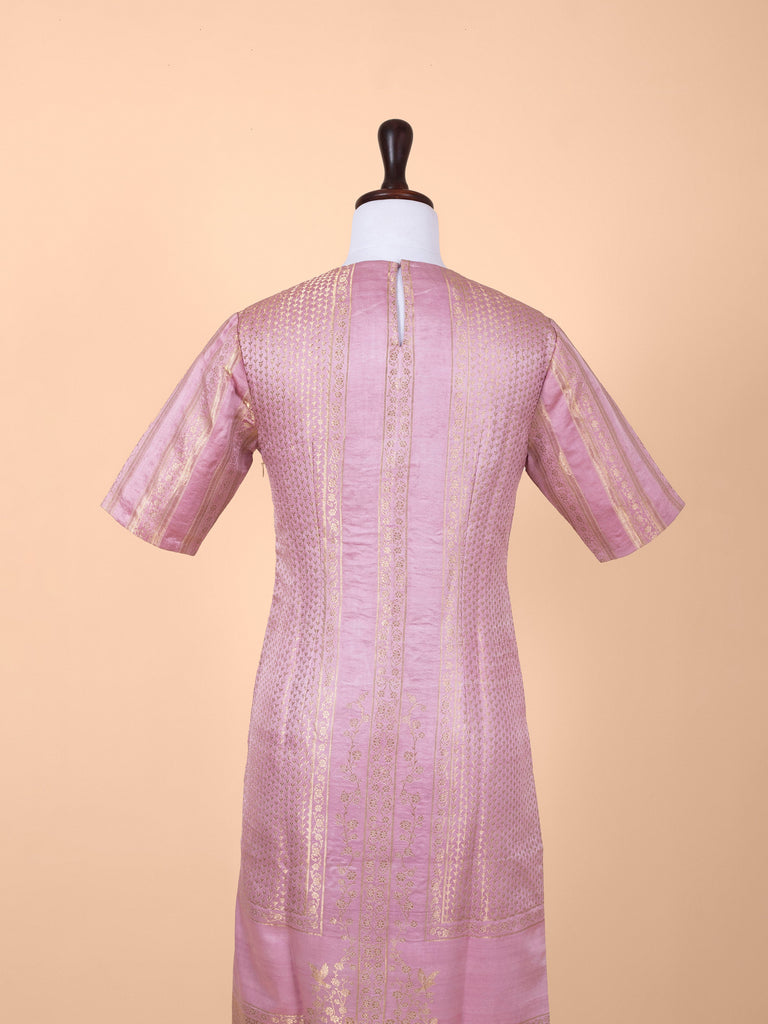 Handwoven Mauve Silk Suit
