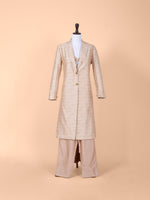 Handwoven Beige Silk Jacket