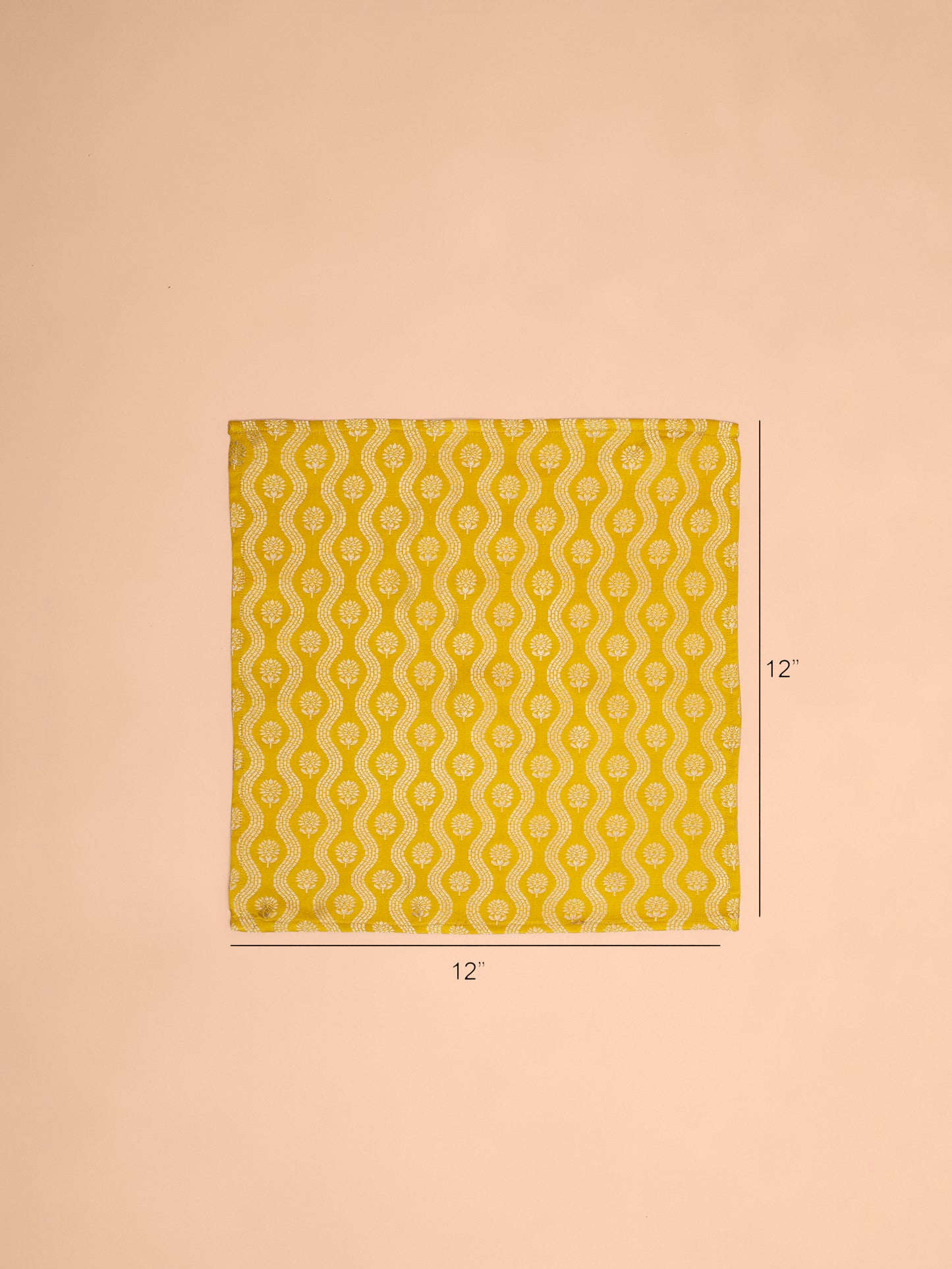 Handwoven Yellow Satin Silk  Pocket Square