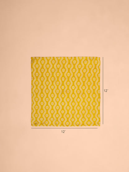 Handwoven Yellow Satin Silk  Pocket Square