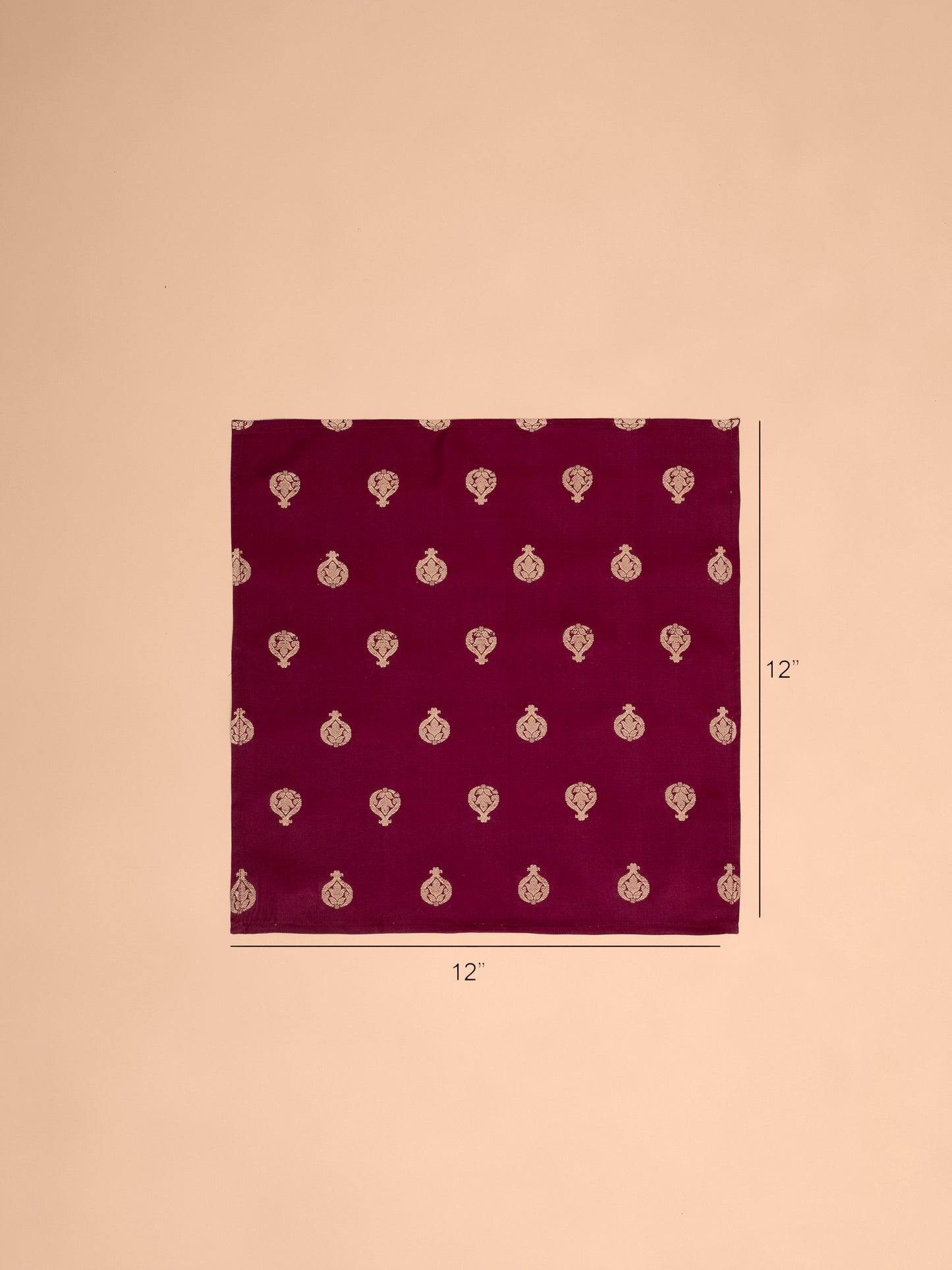 Handwoven Maroon Satin Silk  Pocket Square