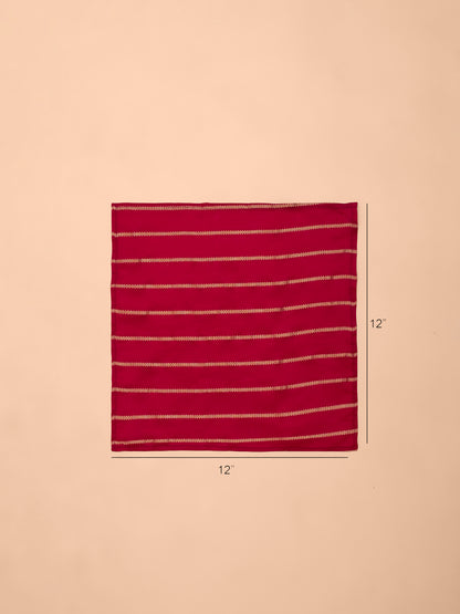 Handwoven Red Silk Pocket Square