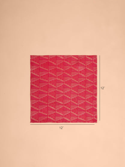 Handwoven Pink Satin Silk  Pocket Square