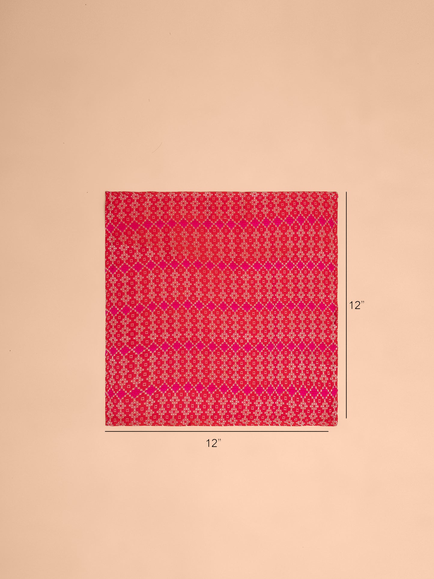 Handwoven Red Satin Silk Pocket Square