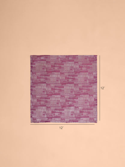 Handwoven Pink Silk Pocket Square