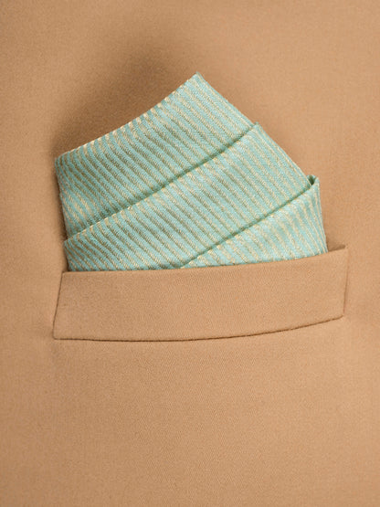 Handwoven Pista Green Tussar Georgette Pocket Square