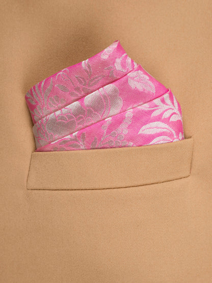 Handwoven Pink Silk Pocket Square