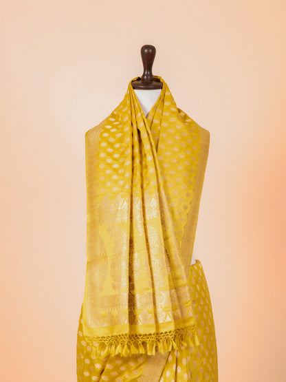 Handwoven Mustard Silk Saree