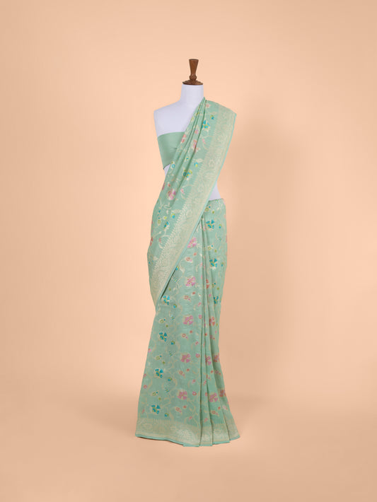 Handwoven Pista Green Silk Saree