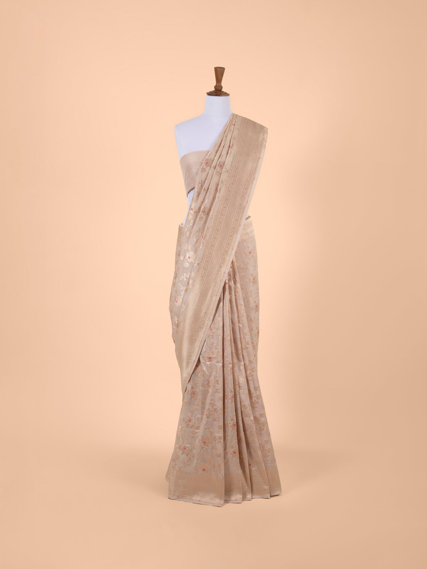 Handwoven Beige silk Saree