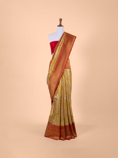 Handwoven Gold Real Zari Silk Saree