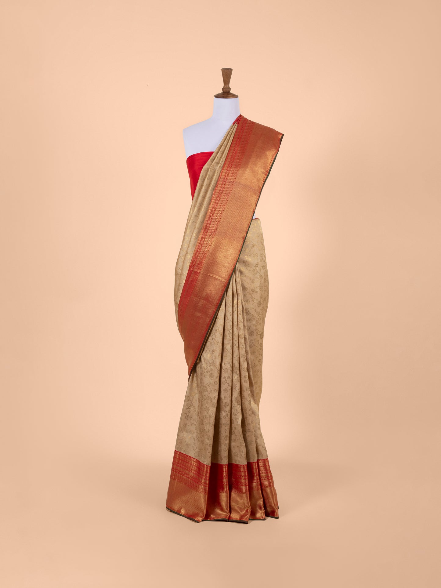 Handwoven Beige Silk Saree