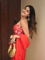 Handwoven Ruby Red Silk Saree