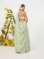 Handwoven Pale Green Banarasi Lehenga