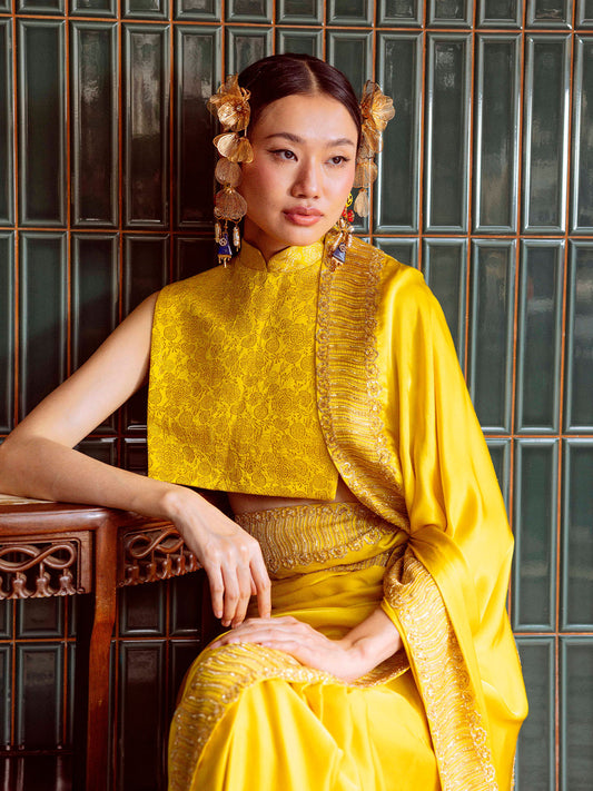 Handwoven Mustard Yellow Blouse