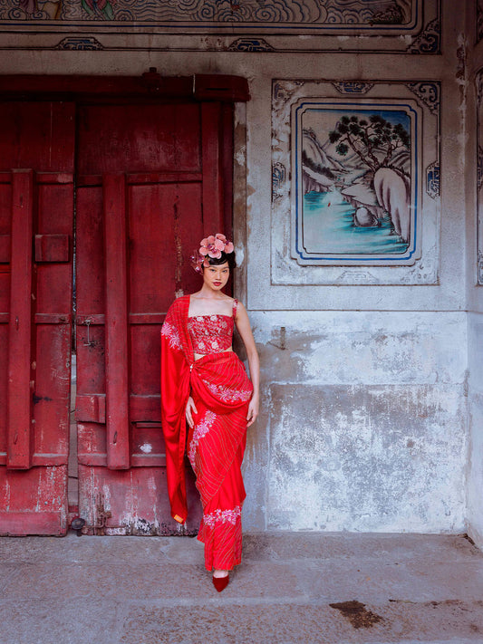 Handwoven Claret Saree