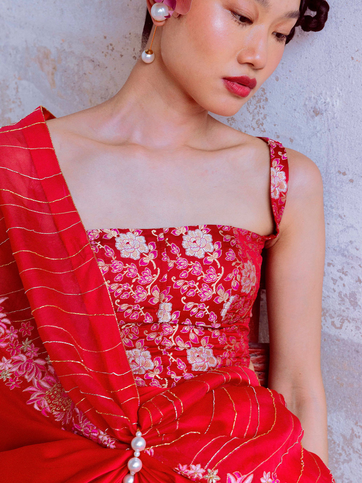 Handwoven Claret Saree