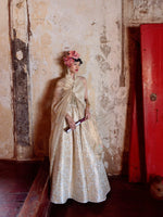 Handwoven Ivory-Gold Lehenga Set